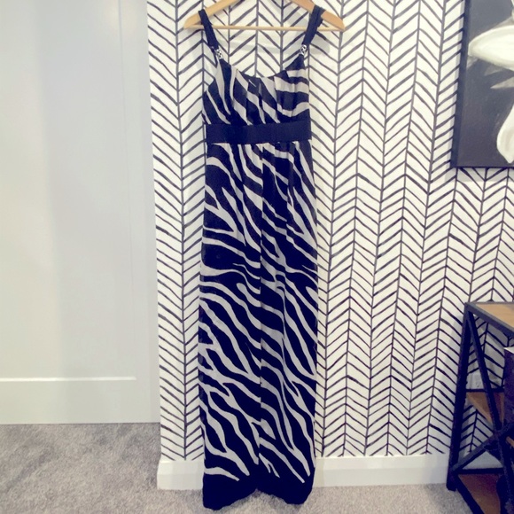 White House Black Market Zebra Print Maxi Dress - Picture 1 of 3
